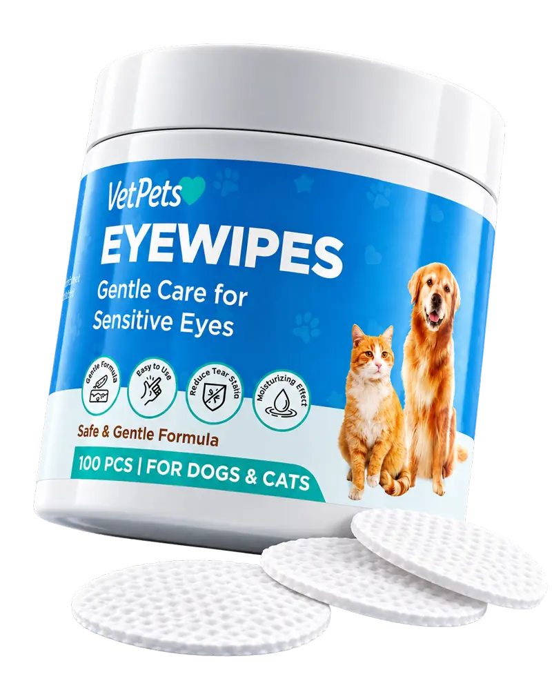 VetPets EyeWipes jar with wipes