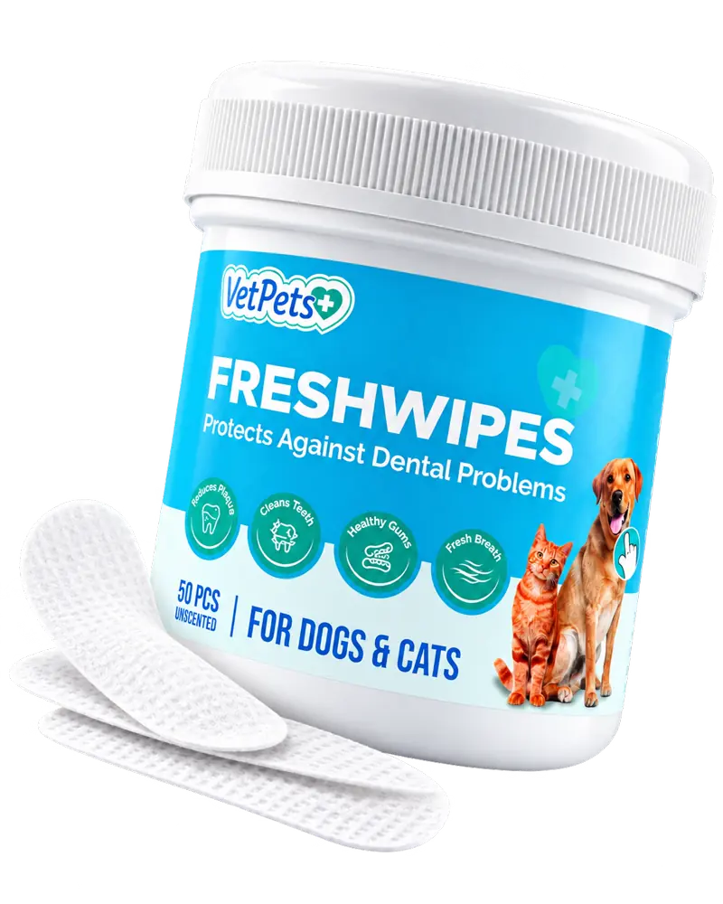 VetPets FreshWipes jar with wipes